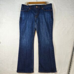 Levis Women 14M Dark Wash Mid Rise Bootcut Stretch Denim Jeans Indigo 14 Medium